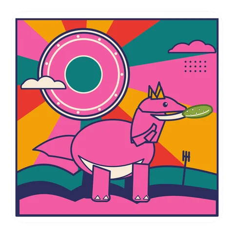 Giganotosaurus — Eating a pickle dinosaur sticker