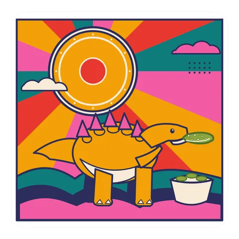 Huayangosaurus — Eating a pickle dinosaur sticker