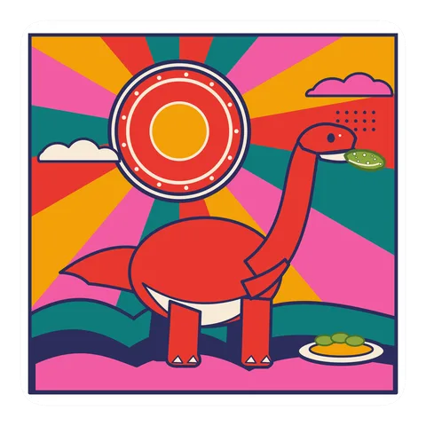 Iguanodon — Eating a pickle dinosaur sticker