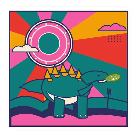 Jobaria — Eating a pickle dinosaur sticker