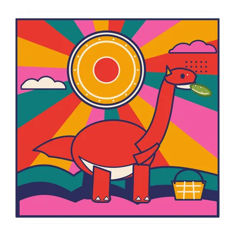 Maiasaura — Eating a pickle dinosaur sticker