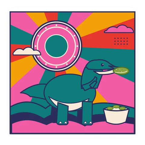 Nodosaurus — Eating a pickle dinosaur sticker