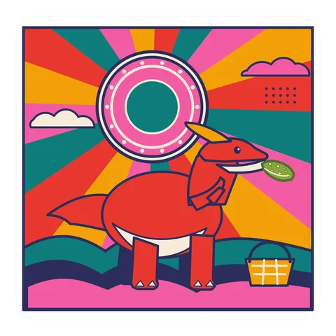 Pachyrhinosaurus — Eating a pickle dinosaur sticker