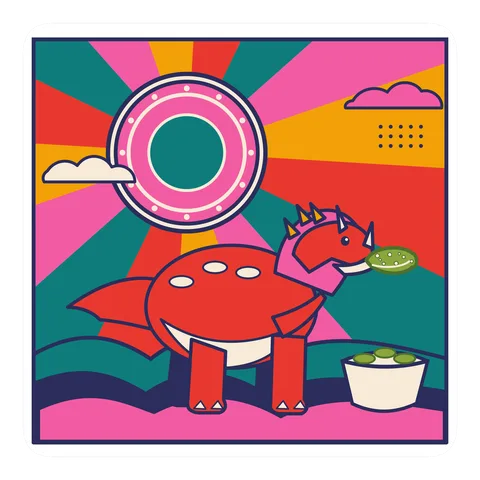 Patagotitan — Eating a pickle dinosaur sticker