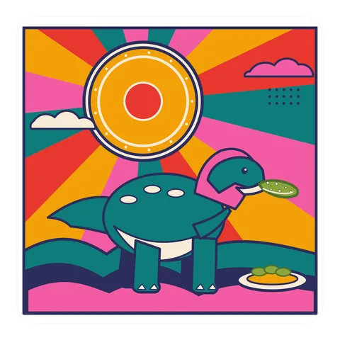 Pentaceratops — Eating a pickle dinosaur sticker