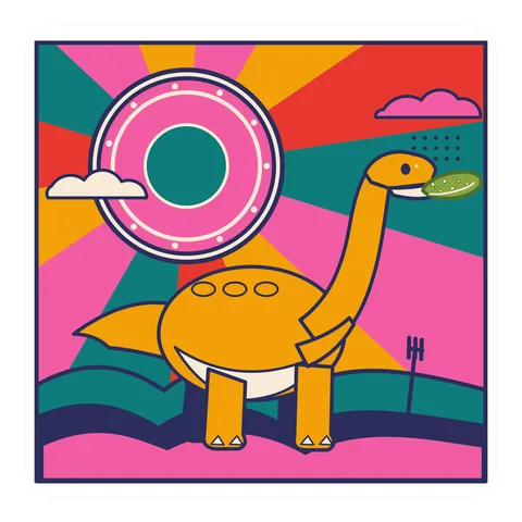 Protoceratops — Eating a pickle dinosaur sticker