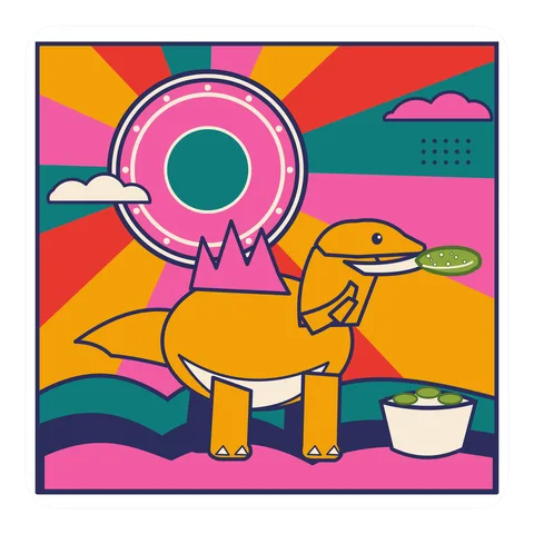 Saltasaurus — Eating a pickle dinosaur sticker
