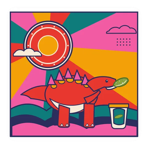 Spinosaurus — Eating a pickle dinosaur sticker