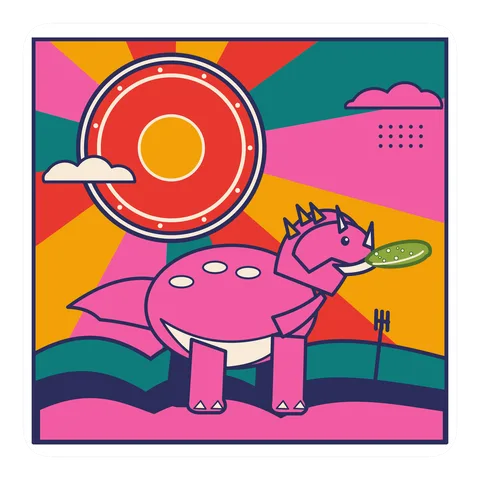 Stegosaurus — Eating a pickle dinosaur sticker