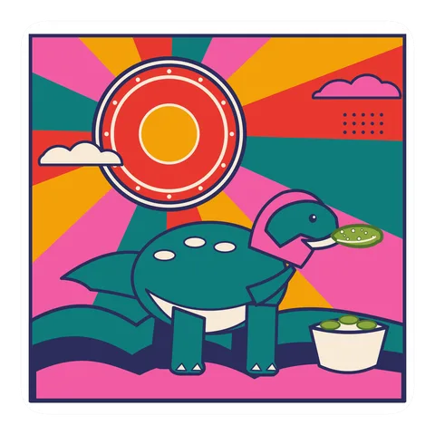 Styracosaurus — Eating a pickle dinosaur sticker