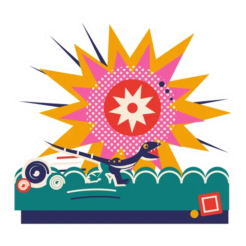 Compsognathus — Spark sun dinosaur sticker