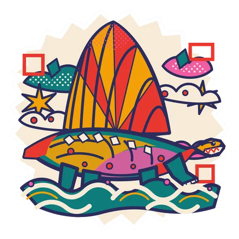 Dimetrodon — Sail sun dinosaur sticker