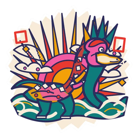 Edmontosaurus — Crown sun dinosaur sticker