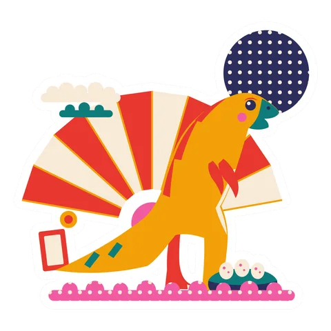 Maiasaura — Fan sun dinosaur sticker
