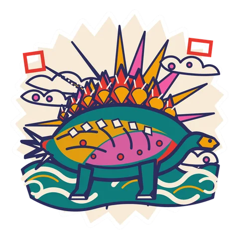 Stegosaurus — Plate sun dinosaur sticker
