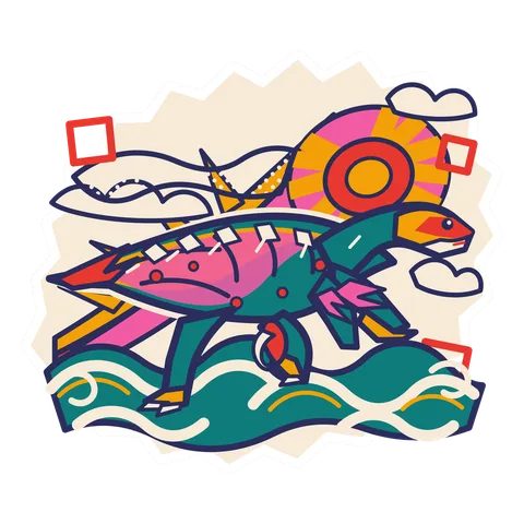 Velociraptor — Comet sun dinosaur sticker