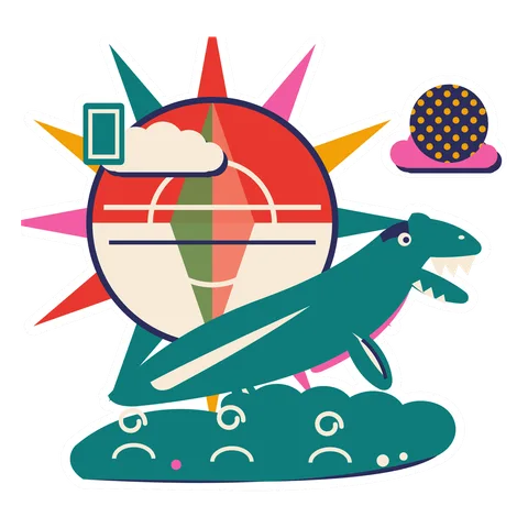 Liopleurodon — Prism sun dinosaur sticker