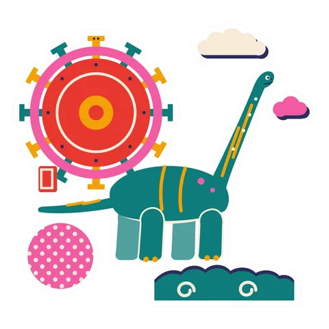 Mamenchisaurus — Girder ray sun dinosaur sticker