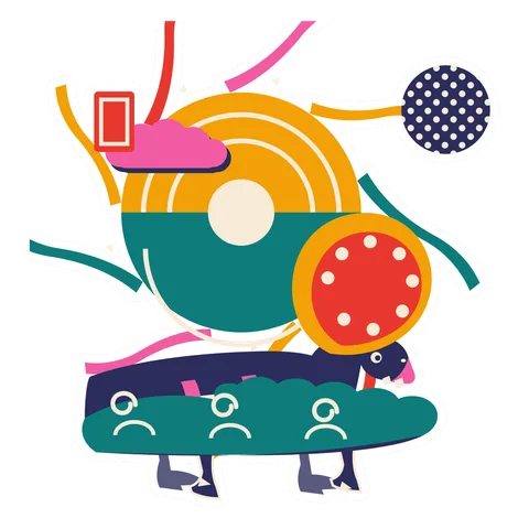 Protoceratops — Kite tail sun dinosaur sticker