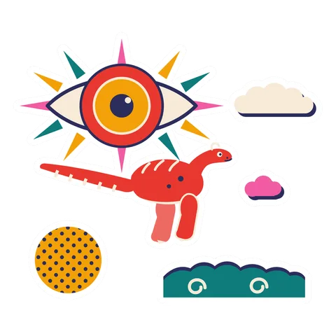 Sinosauropteryx — Eye sun dinosaur sticker