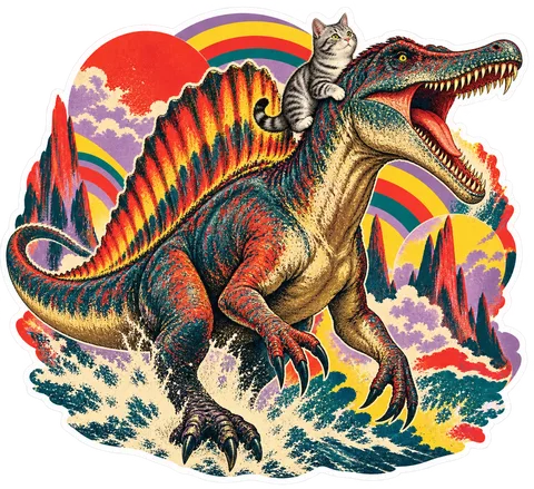 Spinosaurus — With a cat dinosaur sticker