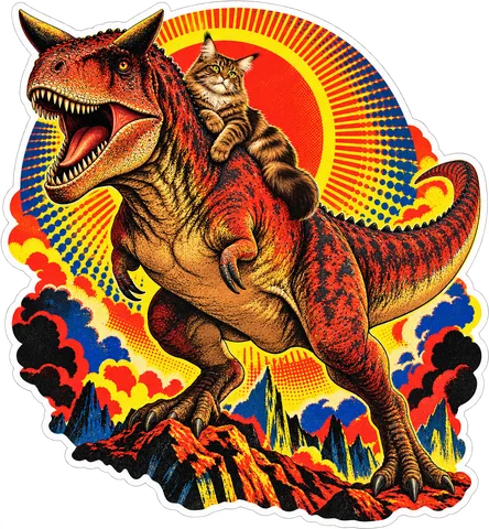 Carnotaurus — With a cat dinosaur sticker