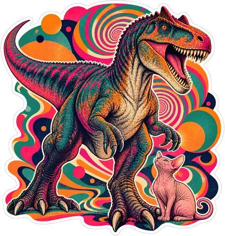 Allosaurus — With a cat dinosaur sticker