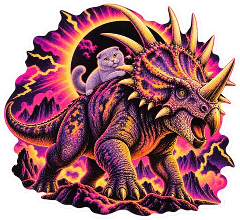 Styracosaurus — With a cat dinosaur sticker