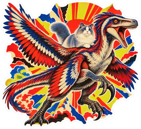Deinonychus — With a cat dinosaur sticker