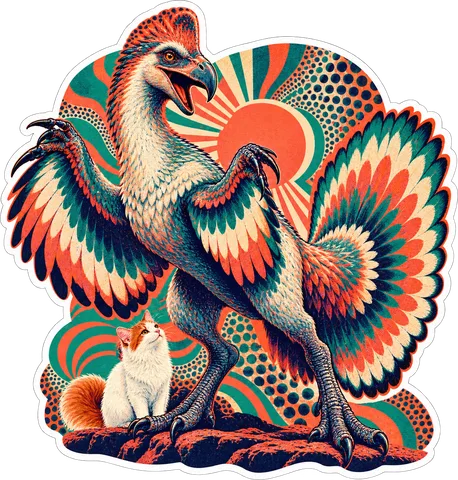 Oviraptor — With a cat dinosaur sticker