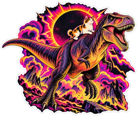Albertosaurus — With a cat dinosaur sticker