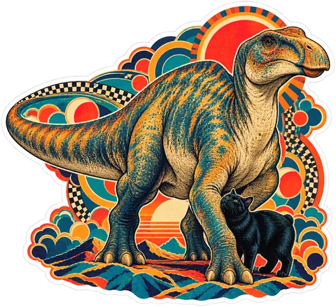 Edmontosaurus — With a cat dinosaur sticker