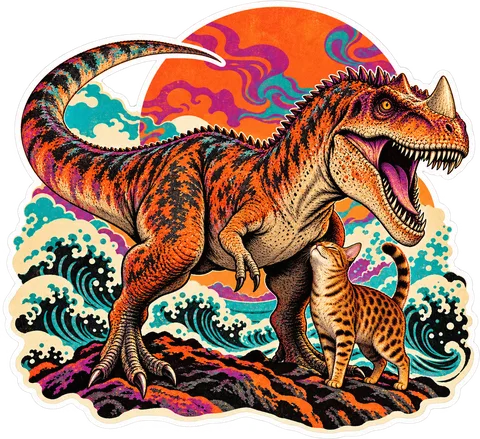 Ceratosaurus — With a cat dinosaur sticker