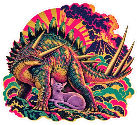 Kentrosaurus — With a cat dinosaur sticker