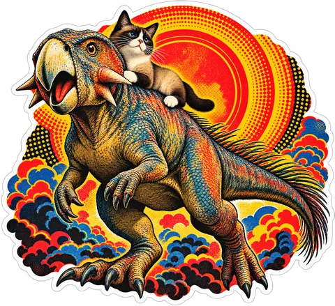 Psittacosaurus — With a cat dinosaur sticker