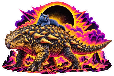 Nodosaurus — With a cat dinosaur sticker