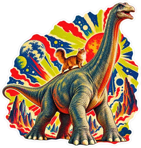 Argentinosaurus — With a cat dinosaur sticker