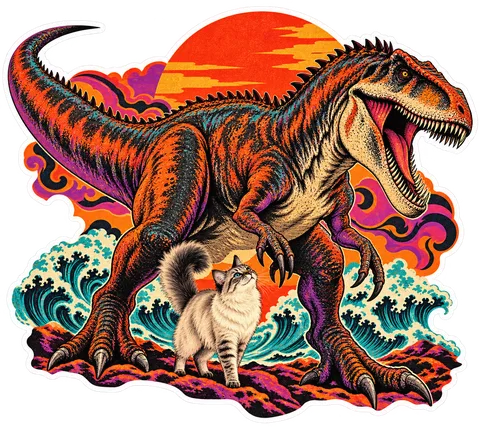Giganotosaurus — With a cat dinosaur sticker
