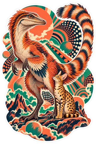 Sinosauropteryx — With a cat dinosaur sticker