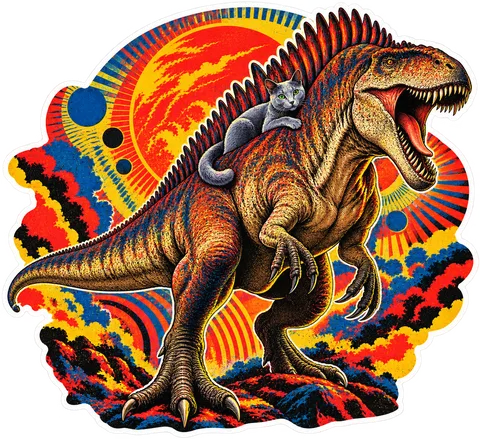 Acrocanthosaurus — With a cat dinosaur sticker