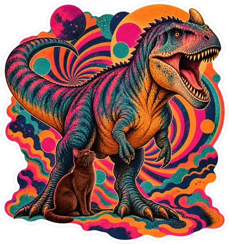 Majungasaurus — With a cat dinosaur sticker