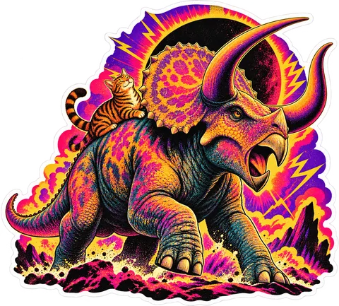 Nasutoceratops — With a cat dinosaur sticker
