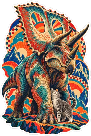 Chasmosaurus — With a cat dinosaur sticker