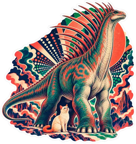 Amargasaurus — With a cat dinosaur sticker