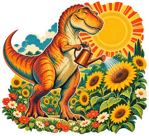 Tyrannosaurus rex — In the garden dinosaur sticker