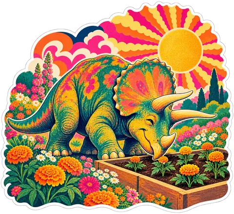 Triceratops — In the garden dinosaur sticker