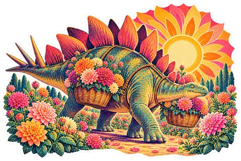 Stegosaurus — In the garden dinosaur sticker