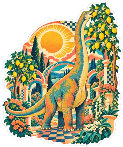Brachiosaurus — In the garden dinosaur sticker