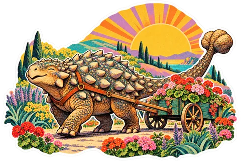 Ankylosaurus — In the garden dinosaur sticker