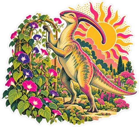 Parasaurolophus — In the garden dinosaur sticker